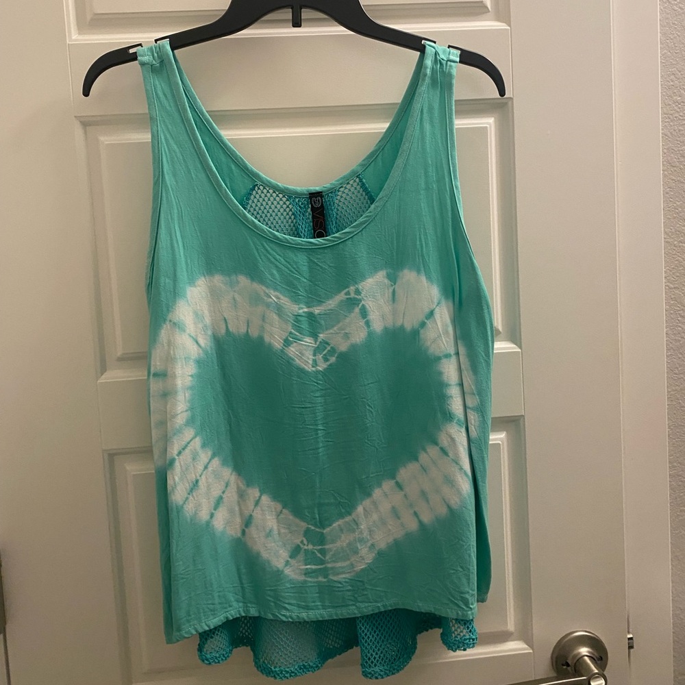 Heart tie dye tank